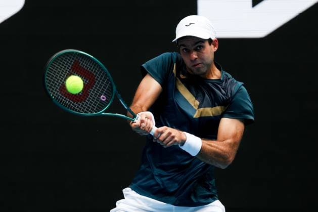 January 14, 2024, Melbourne, Victoria, Australia: MELBOURNE, AUSTRALIA - JANUARY 14: Facundo Diaz Acosta of Argentina plays Taylor Fritz of USA on Day 1 of the 2024 Australian Open at Melbourne Park on January 14, 2024 in Melbourne, Australia. Melbourne Australia - ZUMAp121 20240114_zsp_p121_065 Copyright: xChrisxPutnamx