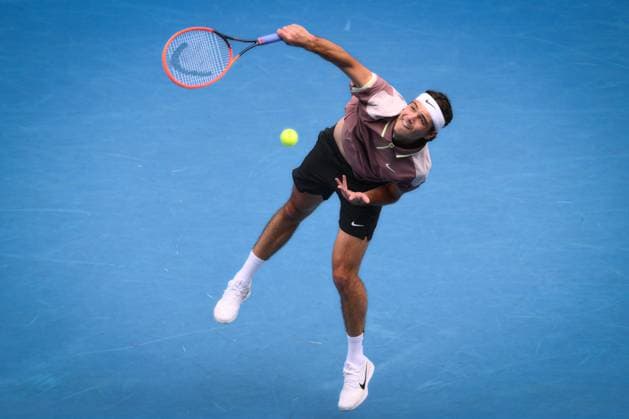 Taylor Fritz (USA) in action during his first round match Australian Open, Day One, Tennis, Melbourne Park, Melbourne, Australia - 14 Jan 2024  Copyright: xJamesxGourley Shutterstockx 14297568fp
