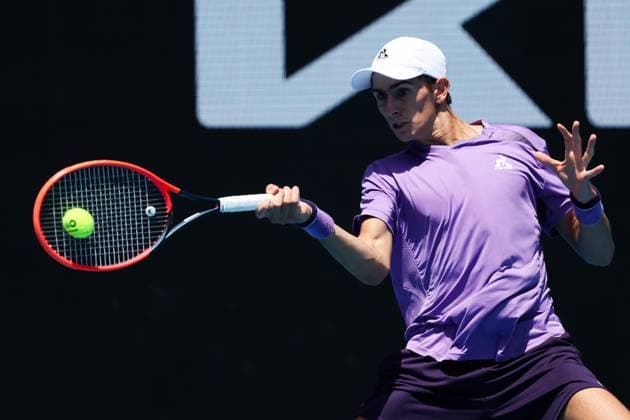 January 14, 2024, Melbourne, Victoria, Australia: MELBOURNE, AUSTRALIA - JANUARY 14: Matteo Arnaldi of Italy plays Adam Walton of Australia on Day 1 of the 2024 Australian Open at Melbourne Park on January 14, 2024 in Melbourne, Australia. Melbourne Australia - ZUMAp121 20240114_zsp_p121_082 Copyright: xChrisxPutnamx