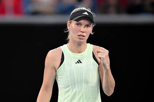 Tennis 2024: Australian Open Day 1 January 14, 2024: CAROLINE WOZNIACKI of Denmark reacts after winning the first set against 20th seed MAGDA LINETTE of Poland on Margaret Court Arena in a Women s Singles 1st round match on day 1 of the 2024 Australian Open in Melbourne, Australia. Sydney Low Cal Media(Credit Image: Â Sydney Low Cal Sport Media) California USA EDITORIAL USE ONLY Copyright: xx ZUMA-20240114_faf_c04_024.jpg SydneyxLowx csmphotothree222863