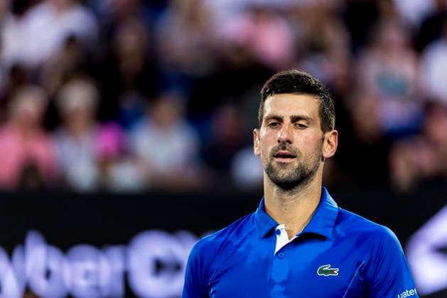 MELBOURNE, VIC - JANUARY 14: Novak Djokovic of Serbia in action during Round 1 of the 2024 Australian Open on January 14 2024, at Melbourne Park in Melbourne, Australia. (Photo by Jason Heidrich Icon Sportswire) TENNIS: JAN 14 Australian Open EDITORIAL USE ONLY Icon240114266