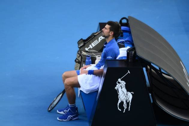 Novak Djokovic (SRB) during his first round match Australian Open, Day One, Tennis, Melbourne Park, Melbourne, Australia - 14 Jan 2024  Copyright: xJamesxGourley Shutterstockx 14297568hy
