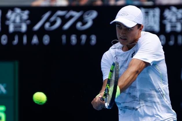 14th January 2024; Melbourne Park, Melbourne, Victoria, Australia; Australian Open Tennis Championship Day 1; Adam Walton (USA) in action during his round one singles match against Matteo Arnaldi (ITA)  ActionPlus12597248 NaFoto
