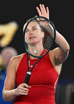 TENNIS AUSTRALIAN OPEN, Aryna Sabalenka of Belarus celebrates her first round win against Germany s Ella Seidel on Day 1 of the 2024 Australian Open at Melbourne Park in Melbourne, Sunday, January 14, 2024. ( NO ARCHIVING, EDITORIAL USE ONLY, NO USE IN BOOKS WITHOUT CONSENT MELBOURNE VICTORIA AUSTRALIA  Copyright: xLUKASxCOCHx 20240115001888896994