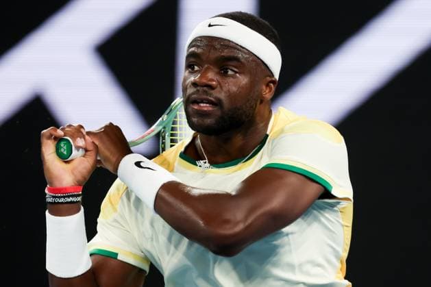 January 14, 2024, Melbourne, Victoria, Australia: MELBOURNE, AUSTRALIA - JANUARY 14: Frances Tiafoe of USA plays Borna Coric of Croatia on Day 1 of the 2024 Australian Open at Melbourne Park on January 14, 2024 in Melbourne, Australia. Melbourne Australia - ZUMAp121 20240114_zsp_p121_087 Copyright: xChrisxPutnamx