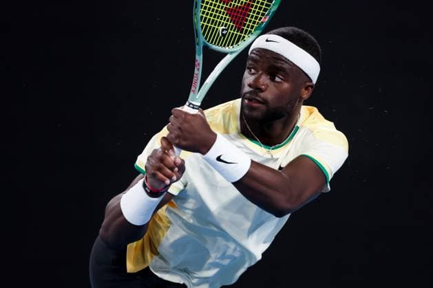 January 14, 2024, Melbourne, Victoria, Australia: MELBOURNE, AUSTRALIA - JANUARY 14: Frances Tiafoe of USA plays Borna Coric of Croatia on Day 1 of the 2024 Australian Open at Melbourne Park on January 14, 2024 in Melbourne, Australia. Melbourne Australia - ZUMAp121 20240114_zsp_p121_096 Copyright: xChrisxPutnamx
