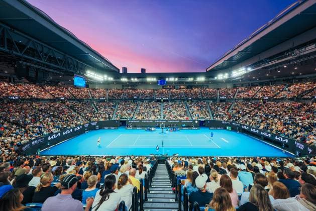 January 14, 2024, Melbourne, Victoria, Australia: MELBOURNE, AUSTRALIA - JANUARY 14: Rod Laver Arena atmosphere as Novak Djokovic of Serbia plays Dino Prizmic of Croatia on Day 1 of the 2024 Australian Open at Melbourne Park on January 14, 2024 in Melbourne, Australia. Melbourne Australia - ZUMAp121 20240114_zsp_p121_104 Copyright: xChrisxPutnamx