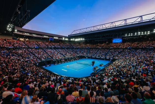 January 14, 2024, Melbourne, Victoria, Australia: MELBOURNE, AUSTRALIA - JANUARY 14: Rod Laver Arena atmosphere as Novak Djokovic of Serbia plays Dino Prizmic of Croatia on Day 1 of the 2024 Australian Open at Melbourne Park on January 14, 2024 in Melbourne, Australia. Melbourne Australia - ZUMAp121 20240114_zsp_p121_110 Copyright: xChrisxPutnamx