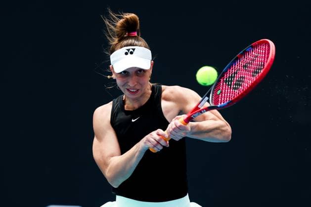 January 14, 2024, Melbourne, Victoria, Australia: MELBOURNE, AUSTRALIA - JANUARY 14: Tamara Korpatsch of Germany plays Jodie Burrage of United Kingdom on Day 1 of the 2024 Australian Open at Melbourne Park on January 14, 2024 in Melbourne, Australia. Melbourne Australia - ZUMAp121 20240114_zsp_p121_118 Copyright: xChrisxPutnamx
