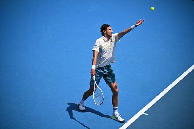 2024 Australian Open - Melbourne Arthur Rinderknech (FRA) during his first round match at the 2024 Australian Open at Melbourne Park in Melbourne, AUSTRALIA, on January 14, 2024. Photo by Corinne Dubreuil ABACAPRESS.COM Melbourne Australia  Copyright: xDubreuilxCorinne ABACAx
