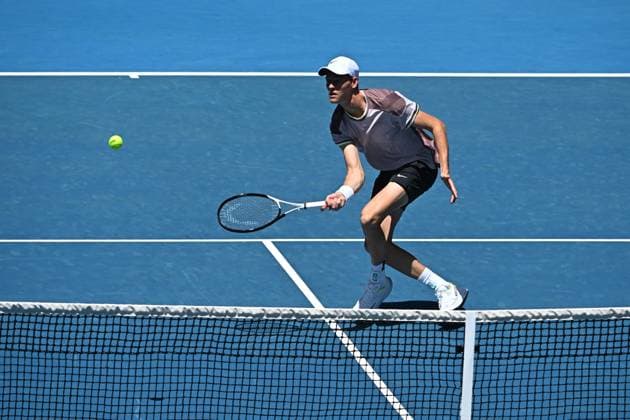 2024 Australian Open - Melbourne Jannik Sinner (ITA) during his first round match at the 2024 Australian Open at Melbourne Park in Melbourne, AUSTRALIA, on January 14, 2024. Photo by Corinne Dubreuil ABACAPRESS.COM Melbourne Australia  Copyright: xDubreuilxCorinne ABACAx
