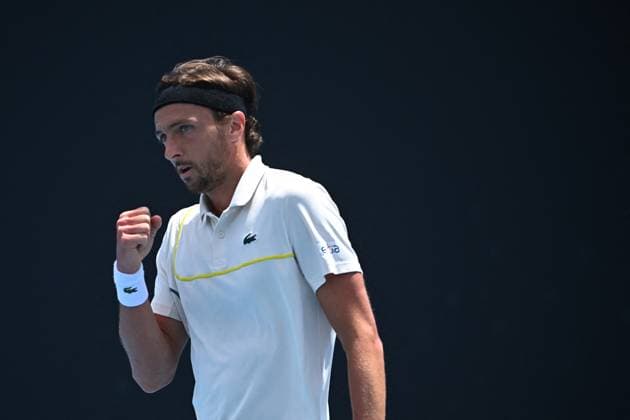 2024 Australian Open - Melbourne Arthur Rinderknech (FRA) during his first round match at the 2024 Australian Open at Melbourne Park in Melbourne, AUSTRALIA, on January 14, 2024. Photo by Corinne Dubreuil ABACAPRESS.COM Melbourne Australia  Copyright: xDubreuilxCorinne ABACAx
