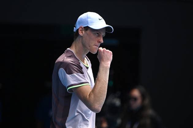2024 Australian Open - Melbourne Jannik Sinner (ITA) during his first round match at the 2024 Australian Open at Melbourne Park in Melbourne, AUSTRALIA, on January 14, 2024. Photo by Corinne Dubreuil ABACAPRESS.COM Melbourne Australia  Copyright: xDubreuilxCorinne ABACAx
