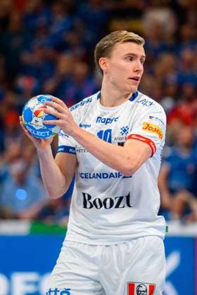 Munich, Germany Handball European Championship 2024 Preliminary Round Group C Montenegro Iceland Gisli Thorgeir Kristjansson Munich Olympic Hall Bavaria Germany