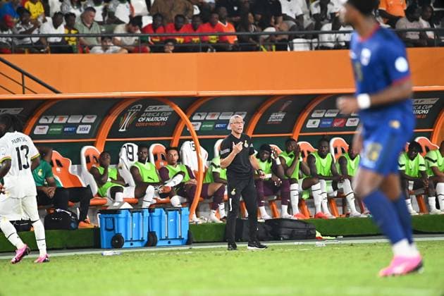 January 14, 2024. AFCON 2023 -Chris Hughton, Ghana vs Cape Verde, Stade Felix Houphouet-Boigny, Abidjan, Cote D Ivoire - Photo by Ebenezer Amoakoh (Photogod)