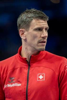 14 01 2024 Handball Men EHF EM 2024 Switzerland France Andy Schmid Switzerland Berlin Mercedes Benz Arena Berlin Berlin Germany KlausTrotter 20240114 0089