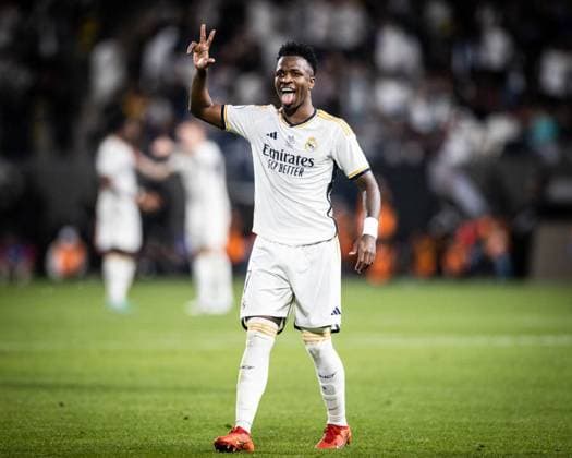 Sport Themen der Woche KW02 Sport Bilder des Tages Real Madrid x Barcelona Vini Jr (Real Madrid) and Kounde (Barcelona) in action during the game valid for Supercopa de Espana at the Al Awwal stadium, in Riad, today January 14, 2024. Copyright: xx NOGU3775