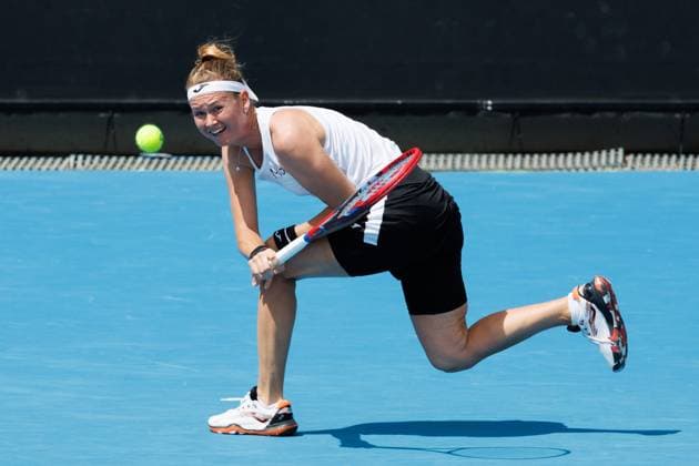 Tennis 2024: Australian Open Day 2 January 15, 2024: 31st seed MARIE BOUZKOVA of the Czech Republic in action against LINDA NOSKOVA of the Czech Republic on Court 3 in a Women s Singles 1st round match on day 2 of the 2024 Australian Open in Melbourne, Australia. Sydney Low Cal Media(Credit Image: Â Sydney Low Cal Sport Media) California USA EDITORIAL USE ONLY Copyright: xx ZUMA-20240115_faf_c04_007.jpg SydneyxLowx csmphotothree223283