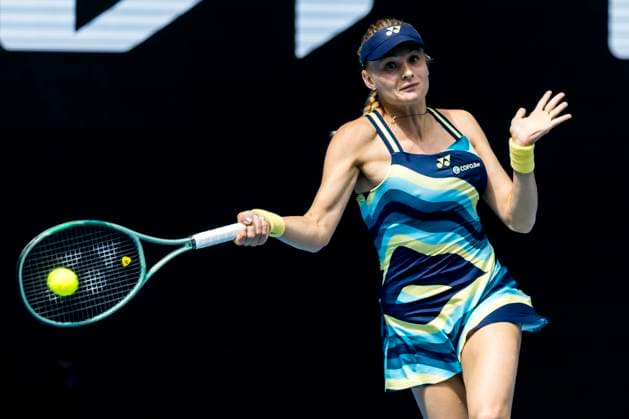 MELBOURNE, VIC - JANUARY 15: Dayana Yastremska of Ukraine in action during Round 1 of the 2024 Australian Open on January 15 2024, at Melbourne Park in Melbourne, Australia. (Photo by Jason Heidrich Icon Sportswire) TENNIS: JAN 15 Australian Open EDITORIAL USE ONLY Icon240115006