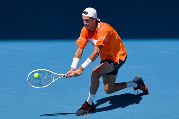 January 15, 2024: TERENCE ATMANE of France in action against 3rd seed DANIIL MEDVEDEV of the Russian Federation on Margaret Court Arena in a Men s Singles 1st round match on day 2 of the 2024 Australian Open in Melbourne, Australia. Cal Media USA - ZUMAc04_ 20240115_faf_c04_019 Copyright: xSydneyxLowx
