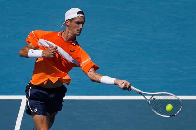 January 15, 2024: TERENCE ATMANE of France in action against 3rd seed DANIIL MEDVEDEV of the Russian Federation on Margaret Court Arena in a Men s Singles 1st round match on day 2 of the 2024 Australian Open in Melbourne, Australia. Cal Media USA - ZUMAc04_ 20240115_faf_c04_033 Copyright: xSydneyxLowx