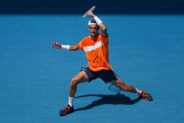 Tennis 2024: Australian Open Day 2 January 15, 2024: TERENCE ATMANE of France in action against 3rd seed DANIIL MEDVEDEV of the Russian Federation on Margaret Court Arena in a Men s Singles 1st round match on day 2 of the 2024 Australian Open in Melbourne, Australia. Sydney Low Cal Media(Credit Image: Â Sydney Low Cal Sport Media) California USA EDITORIAL USE ONLY Copyright: xx ZUMA-20240115_faf_c04_021.jpg SydneyxLowx csmphotothree223322