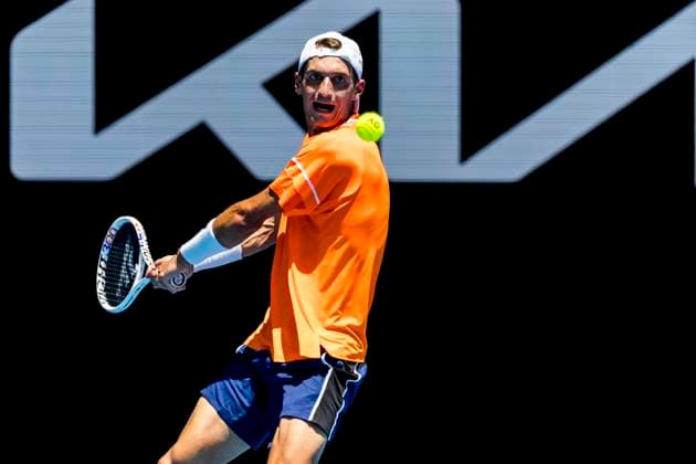 MELBOURNE, VIC - JANUARY 15: Terence Atmane of France in action during Round 1 of the 2024 Australian Open on January 15 2024, at Melbourne Park in Melbourne, Australia. (Photo by Jason Heidrich Icon Sportswire) TENNIS: JAN 15 Australian Open EDITORIAL USE ONLY Icon240115123