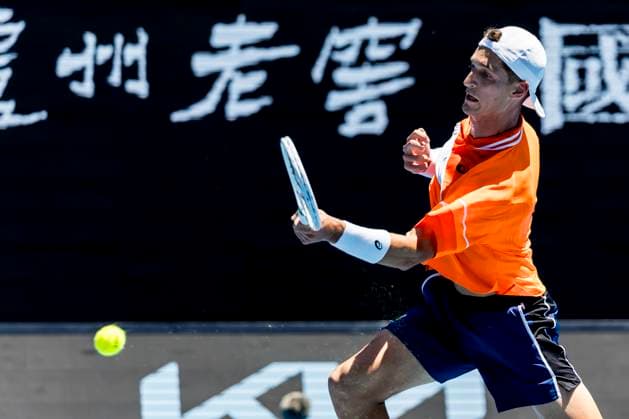 MELBOURNE, VIC - JANUARY 15: Terence Atmane of France in action during Round 1 of the 2024 Australian Open on January 15 2024, at Melbourne Park in Melbourne, Australia. (Photo by Jason Heidrich Icon Sportswire) TENNIS: JAN 15 Australian Open EDITORIAL USE ONLY Icon240115106
