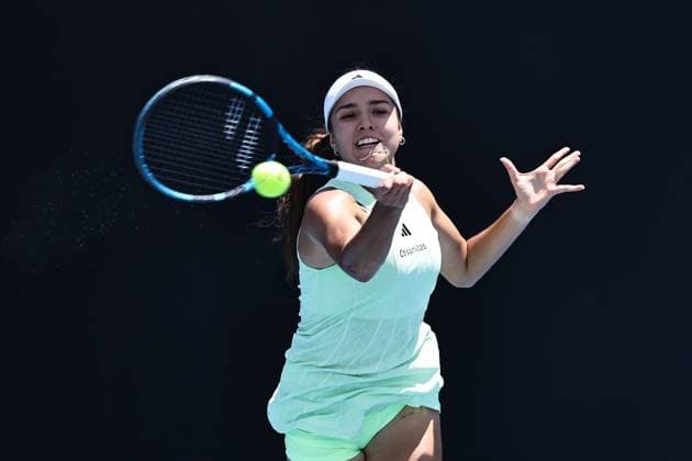 Camila Osorio, COL, during first round of 2024 Australian Open in Melbourne, 15 01 2023