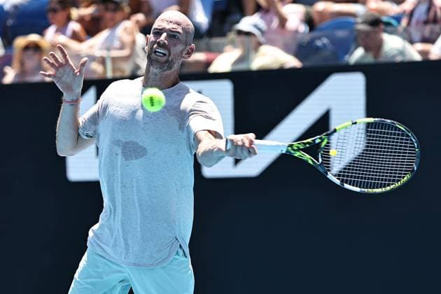 Adrian Mannarino, FRA, during first round of 2024 Australian Open in Melbourne, 15 01 2023