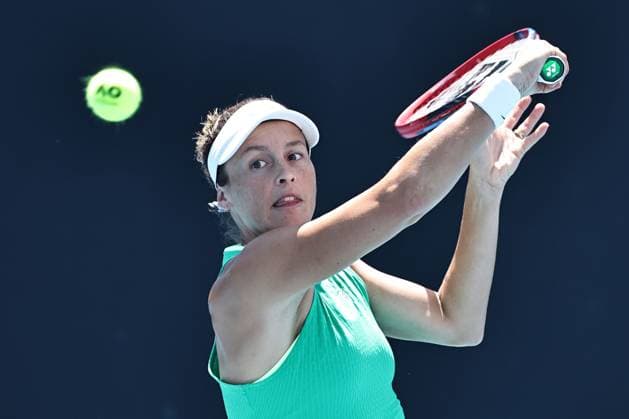 Tatjana Maria, GER, during first round of 2024 Australian Open in Melbourne, 15 01 2023