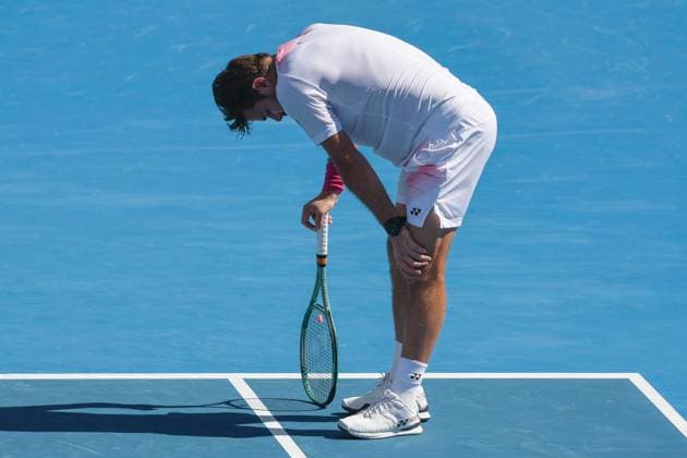 January 15, 2024: STAN WAWRINKA of Switzerland in action against 20th seed ADRIAN MANNARINO of France on KIA Arena in a Men s Singles 1st round match on day 2 of the 2024 Australian Open in Melbourne, Australia. Cal Media USA - ZUMAc04_ 20240115_faf_c04_039 Copyright: xSydneyxLowx