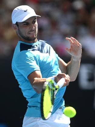 TENNIS AUSTRALIAN OPEN, Aleksandar Vukic of Australia returns during his first round match against Jordan Thompson of Australia on Day 2 of the 2024 Australian Open at Melbourne Park in Melbourne, Monday, January 15, 2024. ( NO ARCHIVING, EDITORIAL USE ONLY, NO USE IN BOOKS WITHOUT CONSENT MELBOURNE VICTORIA AUSTRALIA  Copyright: xLUKASxCOCHx 20240115001889219048