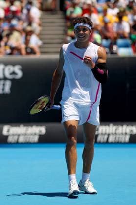 Ben Shelton of USA celebrates Australian Open, Day Two, Tennis, Melbourne Park, Melbourne, Australia - 15 Jan 2024  Copyright: xEllaxLing Shutterstockx 14297581g