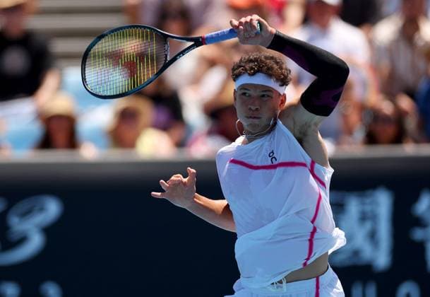 Ben Shelton of USA in action Australian Open, Day Two, Tennis, Melbourne Park, Melbourne, Australia - 15 Jan 2024  Copyright: xEllaxLing Shutterstockx 14297581f
