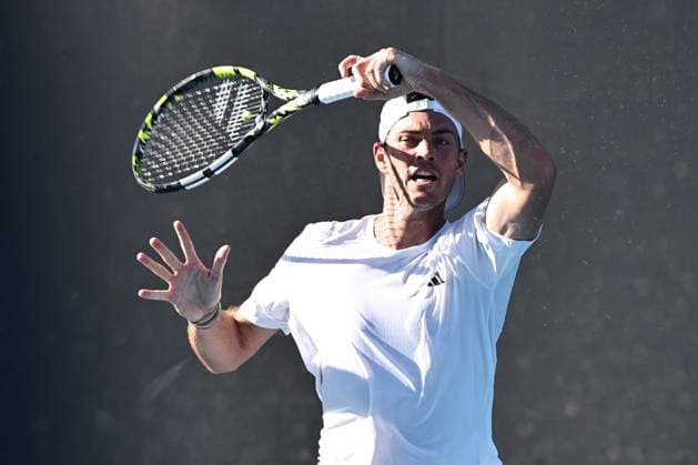 Maximilian Marterer, GER, during first round of 2024 Australian Open in Melbourne, 15 01 2023
