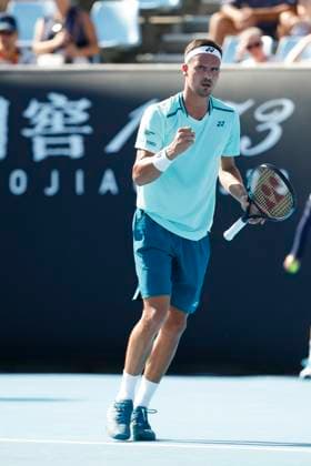 Daniel Altmaier GER makes a fist and cheers,cheers, joy, emotion, Australian Open 2024, Melbourne Park, Melbourne, Victoria, Australia Copyright: xJuergenxHasenkopfx