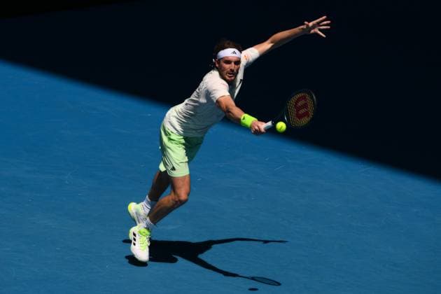 Stefanos Tsitsipas (GRE) in action during his first round match Australian Open, Day Two, Tennis, Melbourne Park, Melbourne, Australia - 15 Jan 2024  Copyright: xJamesxGourley Shutterstockx 14297582co