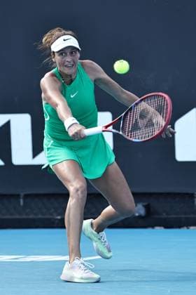 Tatjana Maria, GER, during first round of 2024 Australian Open in Melbourne, 15 01 2023