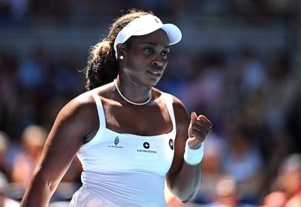 TENNIS AUSTRALIAN OPEN, Sloane Stephens of USA reacts during her first round match against Olivia Gadecki of Australia on Day 3 of the 2024 Australian Open at Melbourne Park in Melbourne, Tuesday, January 16, 2024. ( NO ARCHIVING, EDITORIAL USE ONLY, NO USE IN BOOKS WITHOUT CONSENT MELBOURNE VICTORIA AUSTRALIA  Copyright: xJAMESxROSSx 20240116001889576912
