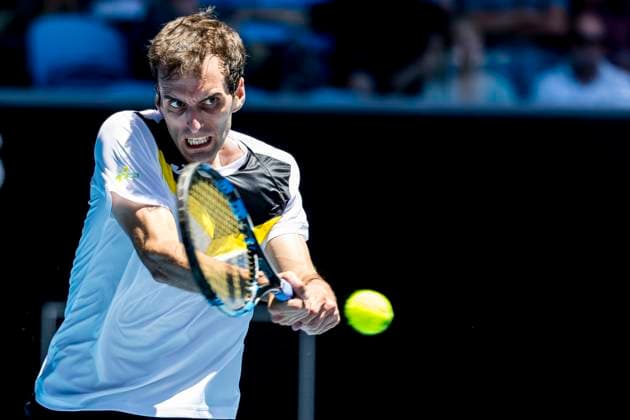 MELBOURNE, VIC - JANUARY 16: Albert Ramos-Vinolas of Spain in action during Round 1 of the 2024 Australian Open on January 16 2024, at Melbourne Park in Melbourne, Australia. (Photo by Jason Heidrich Icon Sportswire) TENNIS: JAN 16 Australian Open EDITORIAL USE ONLY Icon240116062