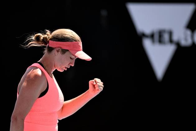 TENNIS AUSTRALIAN OPEN, Danielle Collins of the USA celebrates her win over Angelique Kerber of Germany on Day 3 of the 2024 Australian Open at Melbourne Park in Melbourne, Tuesday, January 16, 2024. ( NO ARCHIVING, EDITORIAL USE ONLY, NO USE IN BOOKS WITHOUT CONSENT MELBOURNE VICTORIA AUSTRALIA  Copyright: xJAMESxROSSx 20240116001889633910