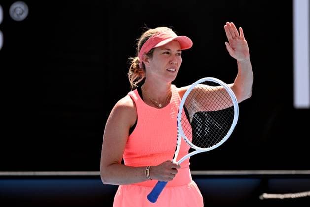 TENNIS AUSTRALIAN OPEN, Danielle Collins of the USA celebrates her win over Angelique Kerber of Germany on Day 3 of the 2024 Australian Open at Melbourne Park in Melbourne, Tuesday, January 16, 2024. ( NO ARCHIVING, EDITORIAL USE ONLY, NO USE IN BOOKS WITHOUT CONSENT MELBOURNE VICTORIA AUSTRALIA  Copyright: xJAMESxROSSx 20240116001889633951