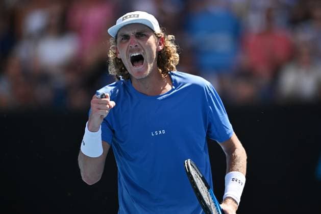 TENNIS AUSTRALIAN OPEN, Max Purcell of Australia celebrates during his match against Mate Valkusz of Hungary on Day 3 of the 2024 Australian Open at Melbourne Park in Melbourne, Tuesday, January 16, 2024. ( NO ARCHIVING, EDITORIAL USE ONLY, NO USE IN BOOKS WITHOUT CONSENT MELBOURNE VICTORIA AUSTRALIA  Copyright: xLUKASxCOCHx 20240116001889637832