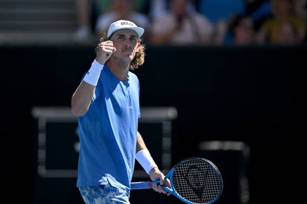 TENNIS AUSTRALIAN OPEN, Max Purcell of Australia celebrates during his match against Mate Valkusz of Hungary on Day 3 of the 2024 Australian Open at Melbourne Park in Melbourne, Tuesday, January 16, 2024. ( NO ARCHIVING, EDITORIAL USE ONLY, NO USE IN BOOKS WITHOUT CONSENT MELBOURNE VICTORIA AUSTRALIA  Copyright: xLUKASxCOCHx 20240116001889637967