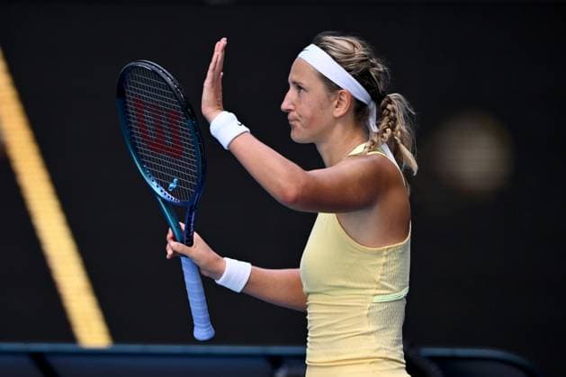 TENNIS AUSTRALIAN OPEN, Victoria Azarenka of Belarus celebrates her round 1 win over Camila Giogi of Italy on Day 3 of the 2024 Australian Open at Melbourne Park in Melbourne, Tuesday, January 16, 2024. ( NO ARCHIVING, EDITORIAL USE ONLY, NO USE IN BOOKS WITHOUT CONSENT MELBOURNE VICTORIA AUSTRALIA  Copyright: xJOELxCARRETTx 20240116001889649982