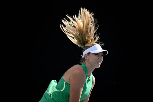 TENNIS AUSTRALIAN OPEN, Katie Boulter of United Kingdom in action during her round 1 match against Yue Yuan of China on Day 3 of the 2024 Australian Open at Melbourne Park in Melbourne, Tuesday, January 16, 2024. ( NO ARCHIVING, EDITORIAL USE ONLY, NO USE IN BOOKS WITHOUT CONSENT MELBOURNE VICTORIA AUSTRALIA  Copyright: xLUKASxCOCHx 20240116001889652253