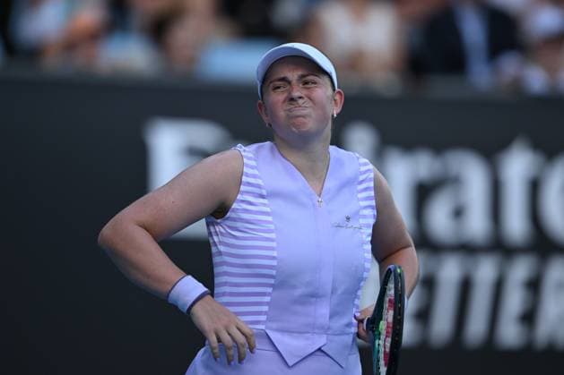 TENNIS AUSTRALIAN OPEN, Jelena Ostapenko of Latvia reacts during her round 1 match against Kimberly Birrell of Australia on Day 3 of the 2024 Australian Open at Melbourne Park in Melbourne, Tuesday, January 16, 2024. ( NO ARCHIVING, EDITORIAL USE ONLY, NO USE IN BOOKS WITHOUT CONSENT MELBOURNE VICTORIA AUSTRALIA  Copyright: xLUKASxCOCHx 20240116001889664080