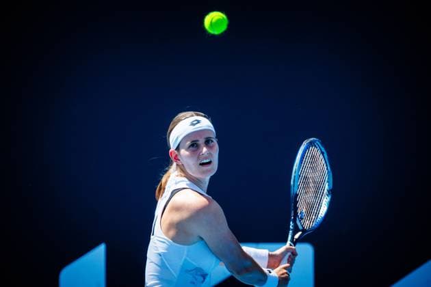 Greet Minnen WTA, Tennis Damen 67) pictured in action during a tennis match between Belgian Minnen and Danish Tauson, in round 1 of the women s singles tournament at the Australian Open Grand Slam, Tuesday 16 January 2024 in Melbourne Park, Melbourne, Australia. The 2024 edition of the Australian Grand Slam takes place from January 14th to January 28th. PATRICKxHAMILTON  x84084084x