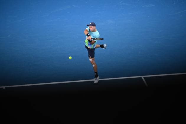 TENNIS AUSTRALIAN OPEN, Dominik Koepfer of Germany in action during his round 1 match against Alexander Zverev of Germany on Day 3 of the 2024 Australian Open at Melbourne Park in Melbourne, Tuesday, January 16, 2024. ( NO ARCHIVING, EDITORIAL USE ONLY, NO USE IN BOOKS WITHOUT CONSENT MELBOURNE VICTORIA AUSTRALIA  Copyright: xJOELxCARRETTx 20240116001889673705